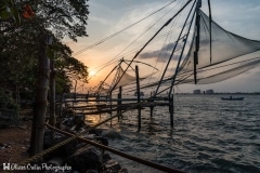 Inde - Fort Kochi - Les fameux filets de pêche chinois